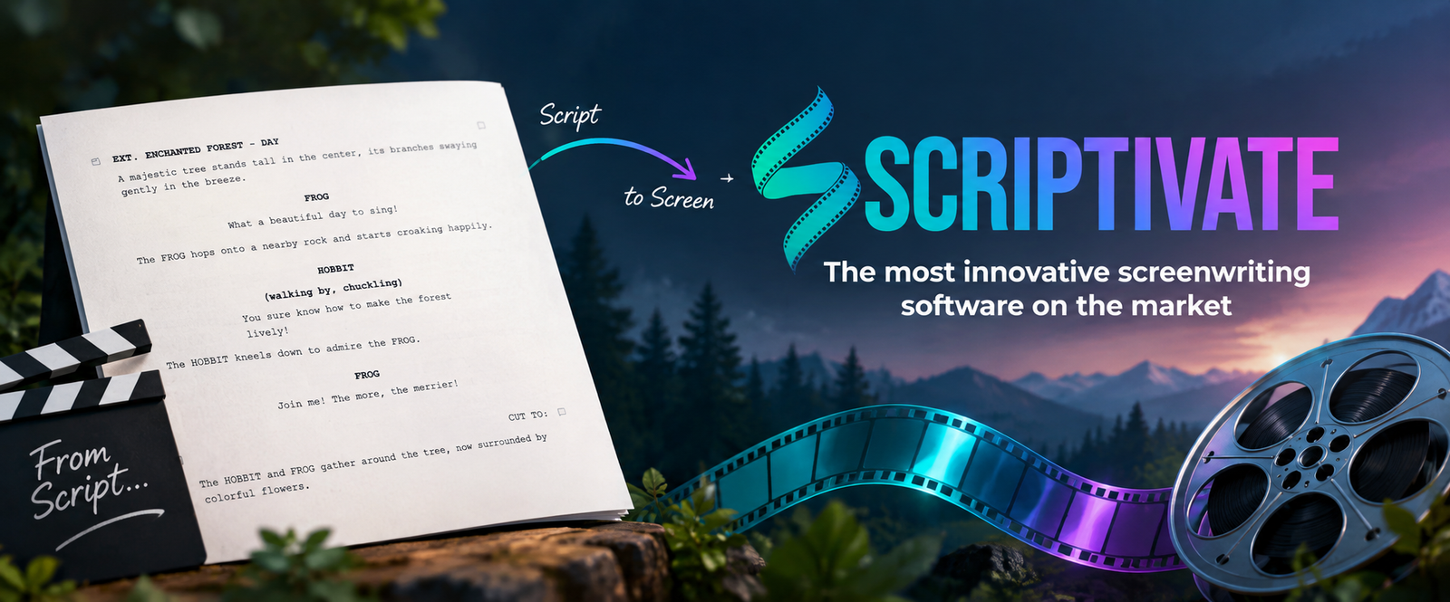 Scriptovate — AI script writing software for film, YouTube, ads and social, built by SecondChapter